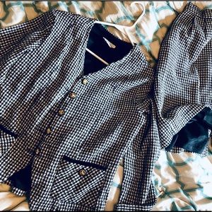 Vegan tweed jacket with matching pencil skirt!!!!!